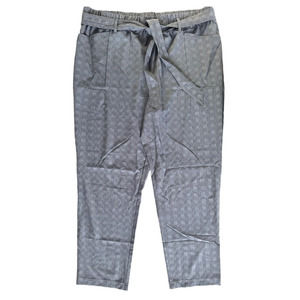 Ezy Wear By Chi Women's Pants w/Pockets Belted Elastic Waist Size XL Gray Plaid